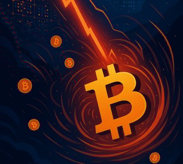 bitcoinde ani düşüşü gösteren bir resim