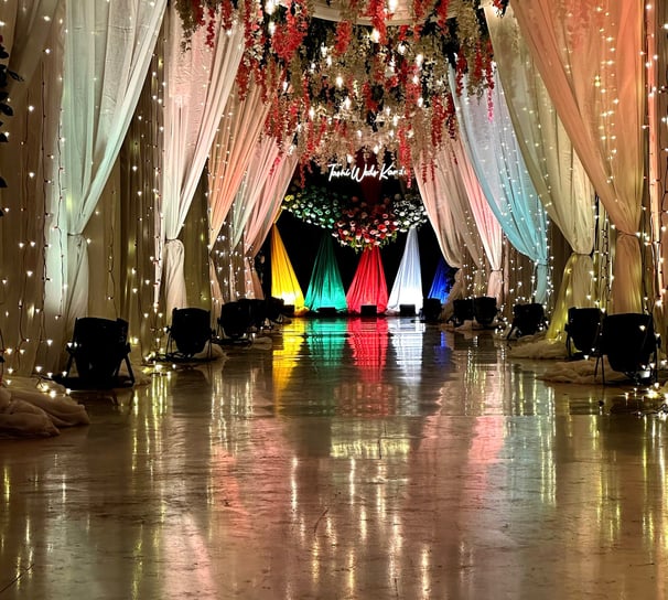 pathway decoration setup by Kathmandu wedding