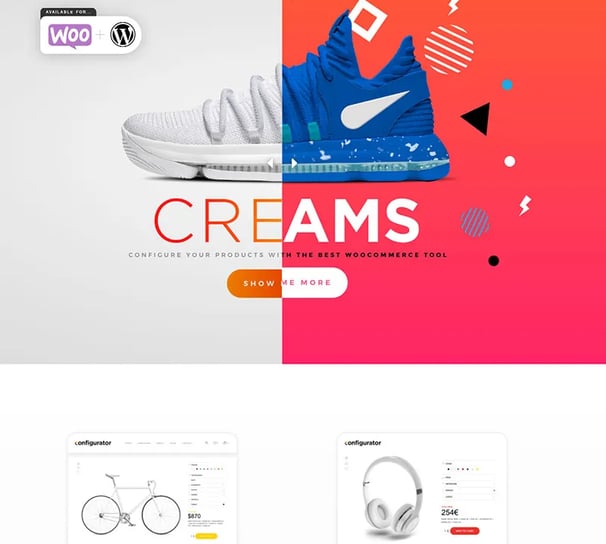 a website page with a variety of different colors and styles of the same color