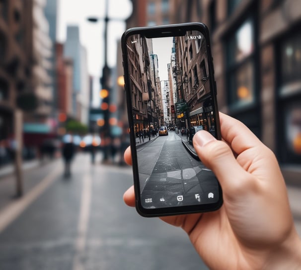 a phone screen with a phone showing a picture of a phone screen with a picture