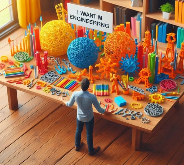 WIKXY Brightly coloured, taylormade 3D printed spheres, tower on the table. Available at WIKXY 3D Printing in Stoke-on-Trent.