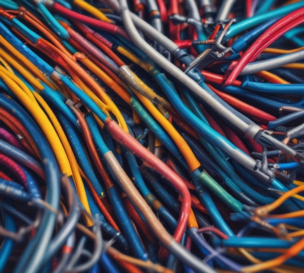 Many colorful wires
