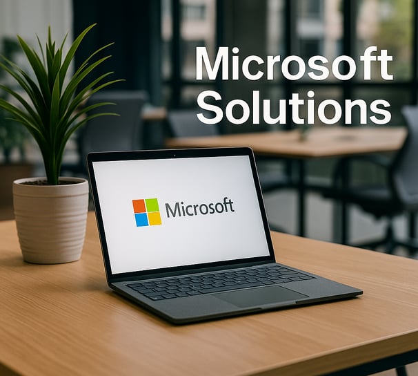 a laptop computer with a microsoft logo on it