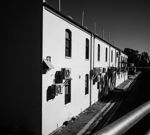 houses with air conditions on their walls