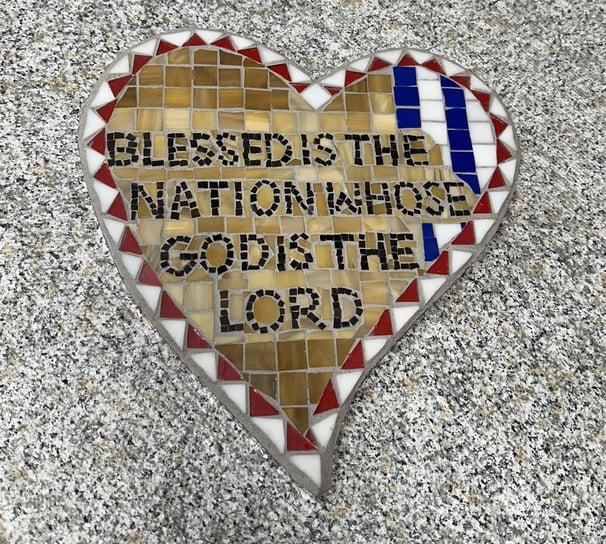 Blessed is the Nation original mosaic wall art