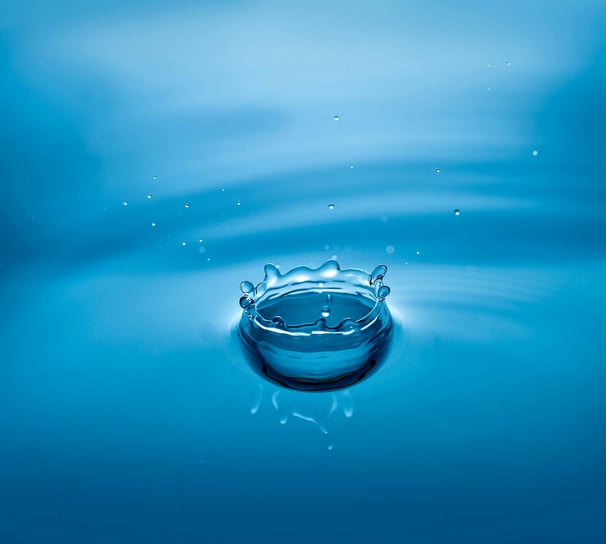 a water droplet in the water with a crown