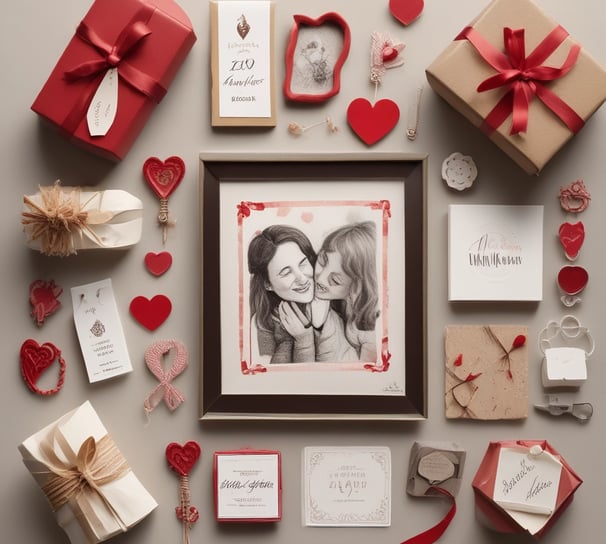 A collection of neatly wrapped gifts, featuring various textures and designs, some adorned with twine. One gift is decorated with a small bouquet of cotton and dried flowers, adding a rustic and elegant touch.