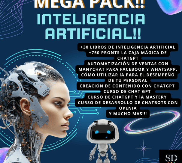 Descubre el Mega Pack de Cursos de Inteligencia Artificial, una completa formación para dominar el uso de IA en diversas área