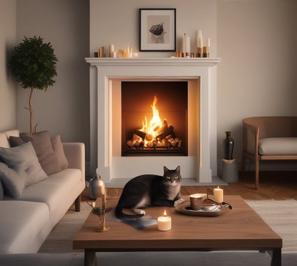 A neatly arranged collection of scented candles in glass jars, each featuring distinct labels with intricate lettering. The candles are placed on a metal rack, with varied wax colors ranging from white to light yellow and pale orange. The setting is indoors, with a blurred background providing a warm ambiance.