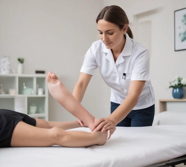a woman getting a back massage from a man