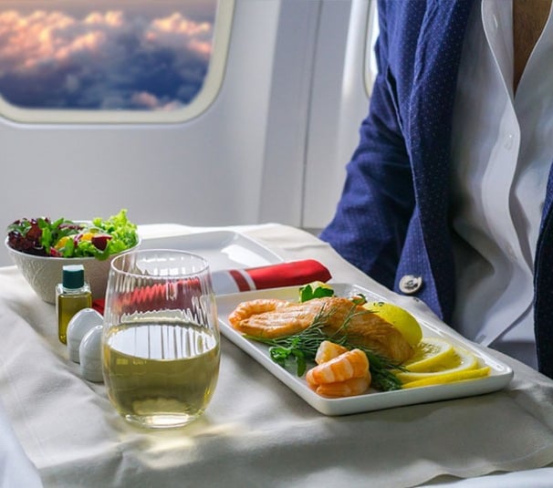 Airline meal tray business class