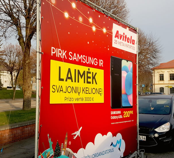 lauko mobili reklama, lauko reklama, politine reklama, reklamine priekaba, priekabos, priekabeles