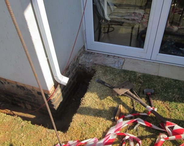 Excavation works before damp proofing procedures, Randburg, Eagle Canyon, Golf Estate