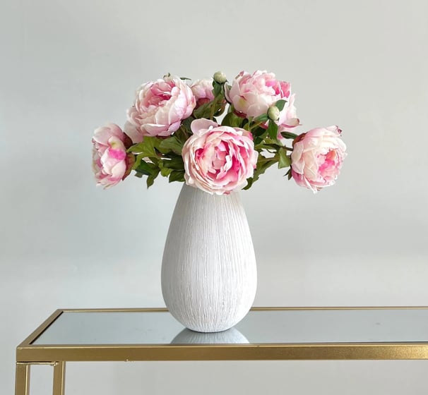 faux pink peony flowers