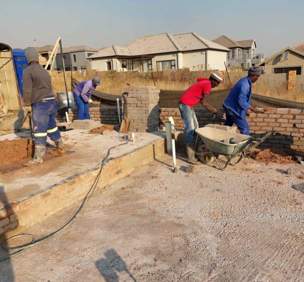Upper section of construction of new dwelling, Wildtuinpark Estate, Krugersdorp