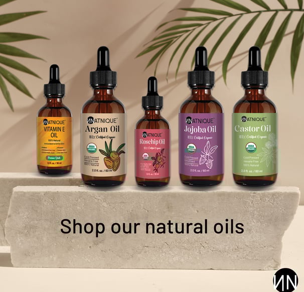 natnique USDA non-gmo pur natural oils jojoba castor rosehip argan vitamin e