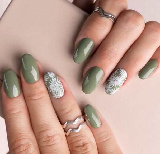 green floral design