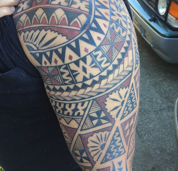 Fijian sleeve tattoo carl cocker polynesian tattoo artist brisbane sydney perth melbourne australia 