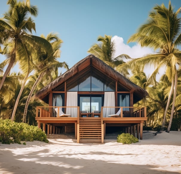 a house with a wooden deck and a wooden deck