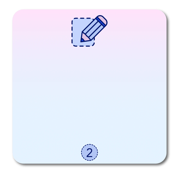 Icône d'un crayon illustrant l'étape 2 de création de site internet