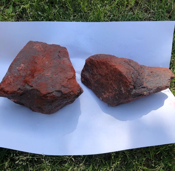 red hematite iron ore in textured, earthy tones for industrial and pigment applications