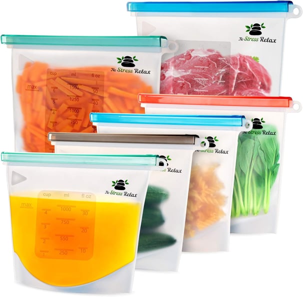 No Stress Relax Reusable Silicone Bags