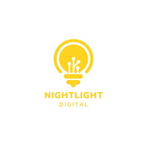 a light bulb with a light bulb inside of it , logo for Nightlight digital