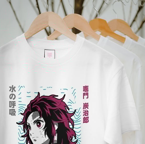 a t - shirt with a picture of a tanjiro from demone slayer