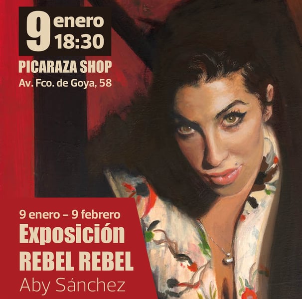 Cartel exposición Rebel Rebel Aby Sánchez