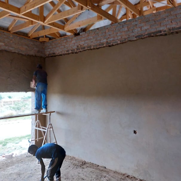Plastering of garage area for new home build, Krugersdorp