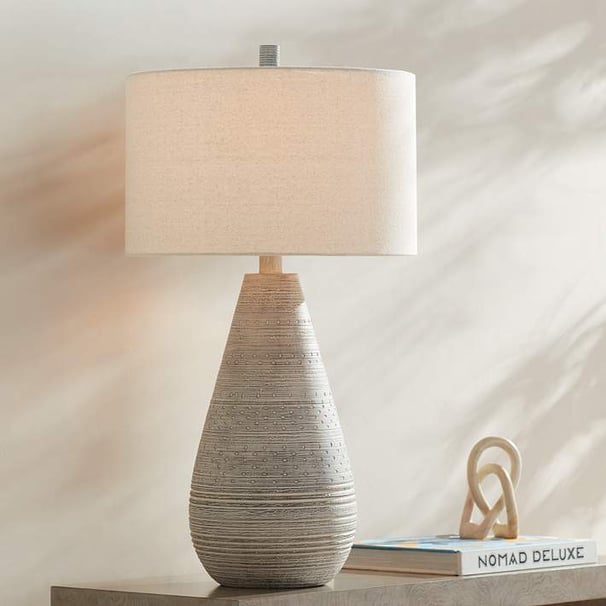 neutral lamp with linen lamp shade
