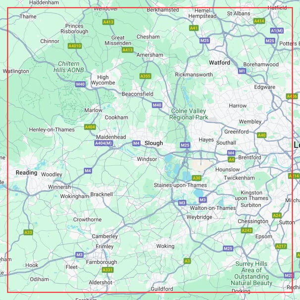 area map mobile tyres  High Wycombe