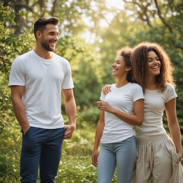 people laughing and talking outside during daytime