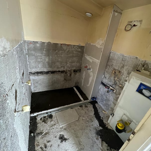 salle de bain en travaux