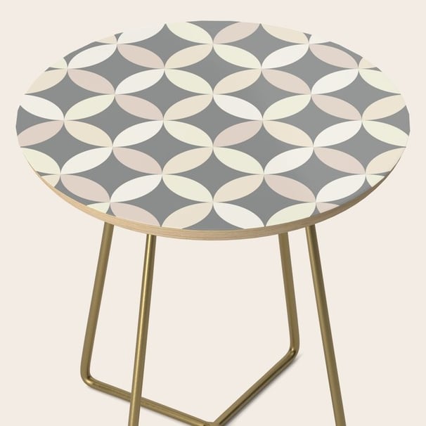 Soft Vintage Circles: Minimalist Geometric Pattern Side Table BY Mash Mash