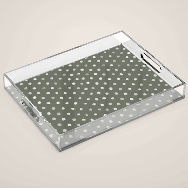 Evergreen Polka Dot Serenity Acrylic Tray BY Mash Mash