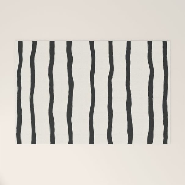 Minimalist Hand Drawn Stripes Welcome Mat BY Mash Mash