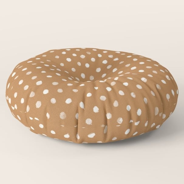 Rustic Terracotta Polka Dot Charm Floor Pillow BY Mash Mash