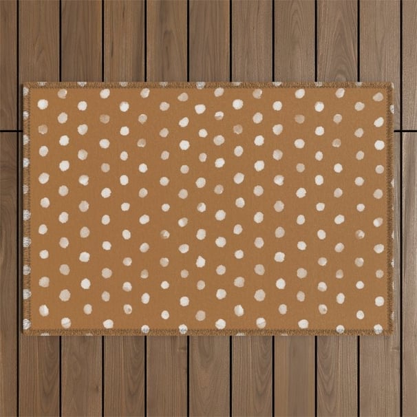 Rustic Terracotta Polka Dot Charm Outdoor Rug BY Mash Mash
