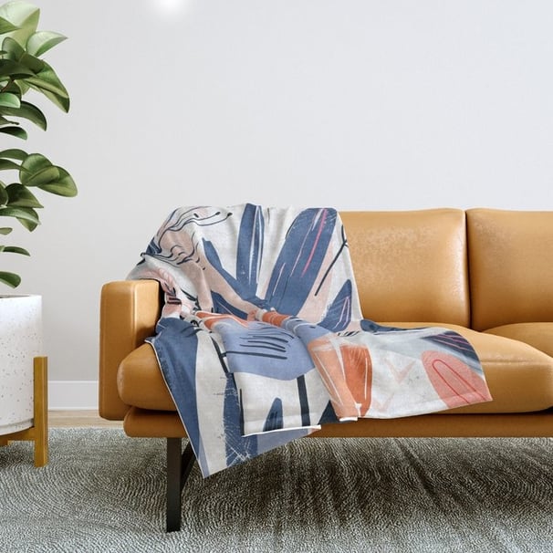 Abstract Bloom Throw Blanket BY Fresh Wave Lab