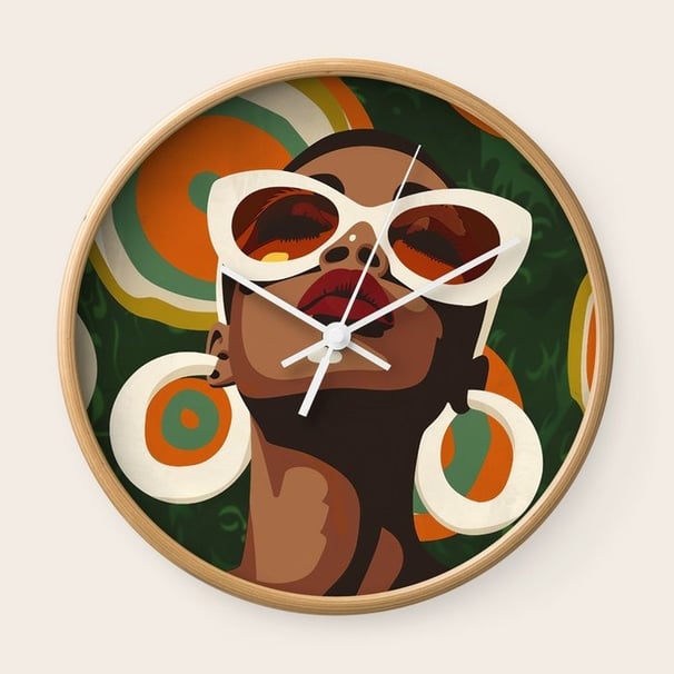 Feminine Reflection Wall Clock BY Fresh Wave Lab