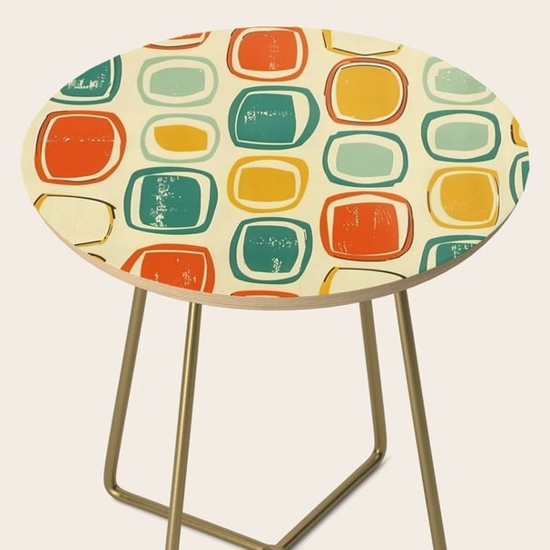 Retro Ovals in Bold Colors Side Table BY Mash Mash