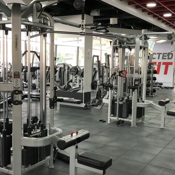 A gym after Bryte Cleaning has provided its cleaning services