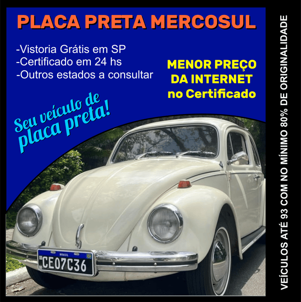 Como colocar placa preta?