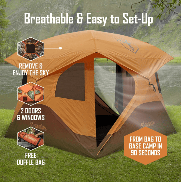 Gazelle T4 pop up camping tent, easy set up tent pitches in seconds