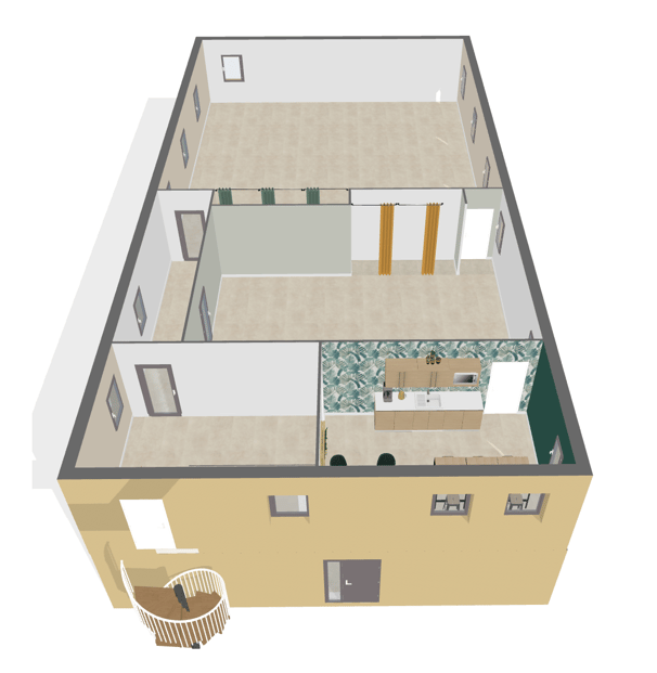 Plan 3D vue du sud