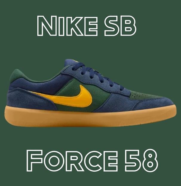 a pair of shoes with the words, Nike SB Force 58