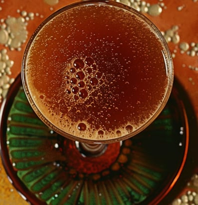 un verre de boisson sur une table