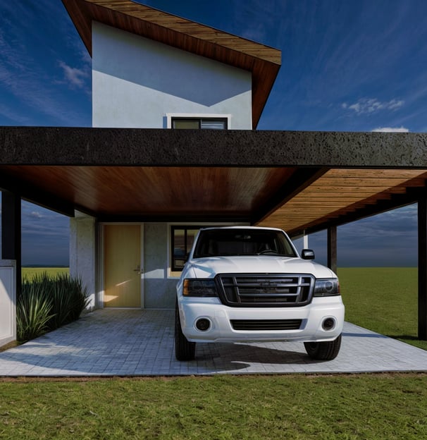 Projeto moderno residencial de fachada, Salto - Aborin Arquitetura
