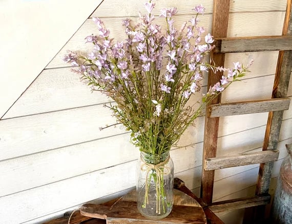faux purple wildflowers
